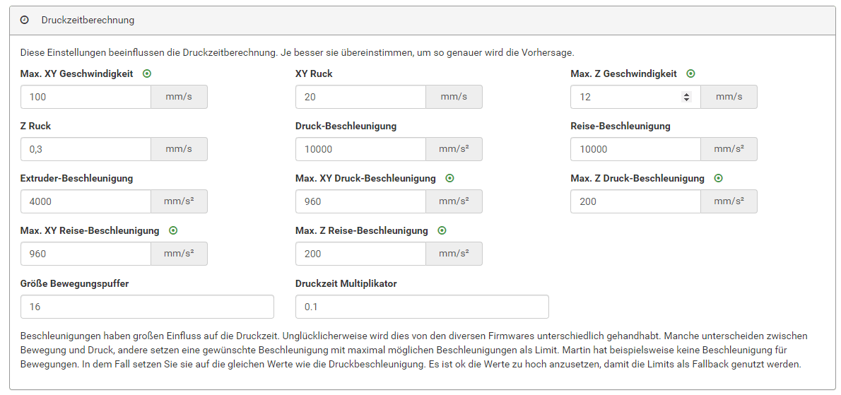 repetier server defined limits