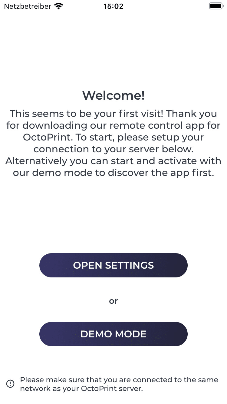 Demo-Modus aktivieren (iOS)