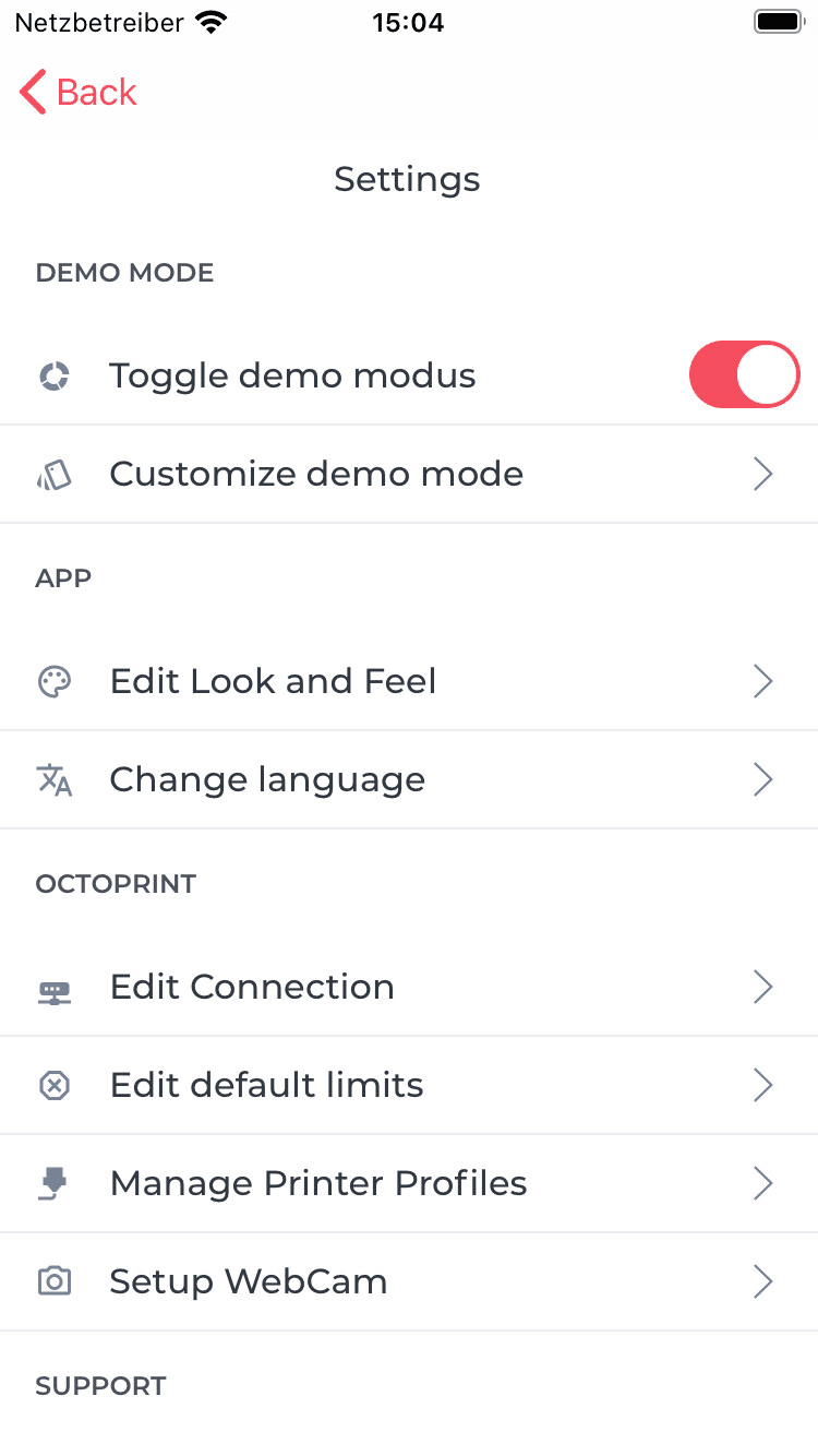Demo-Modus deaktivieren (iOS)