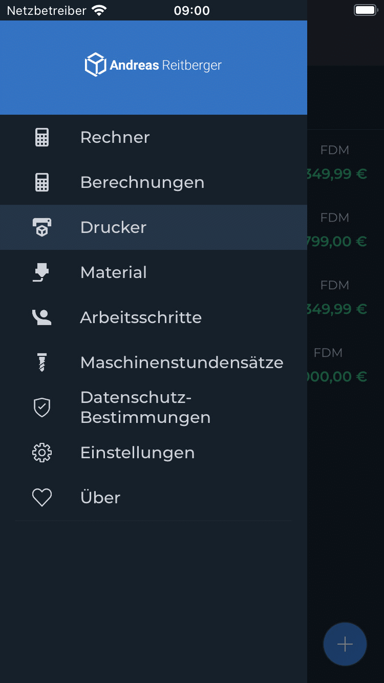 Übersicht der Drucker öffnen